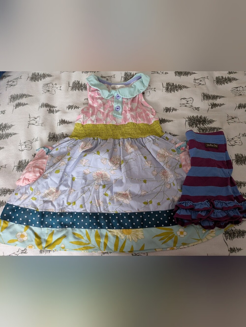 Matilda Jane Pink Mint Yellow Floral Patchwork Dress